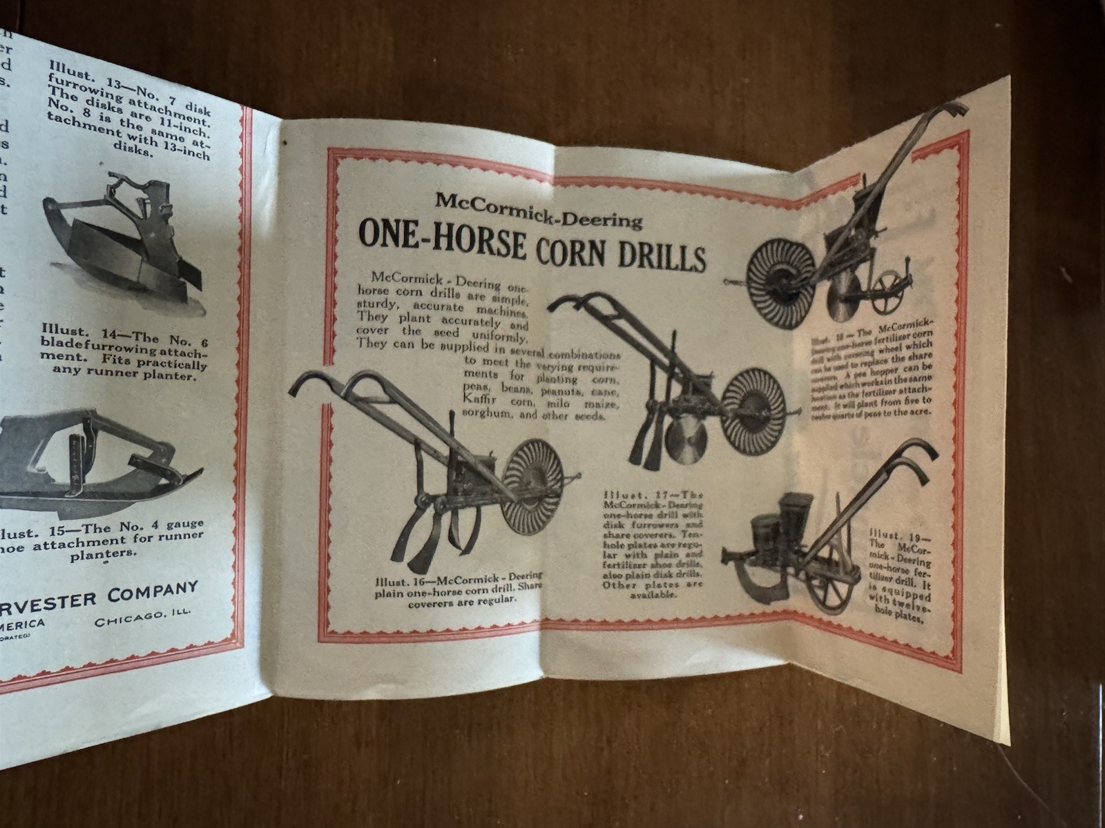 McCormick Searing 1831 1931 Corn Planter Brochure Color Illus Fold Out Farm