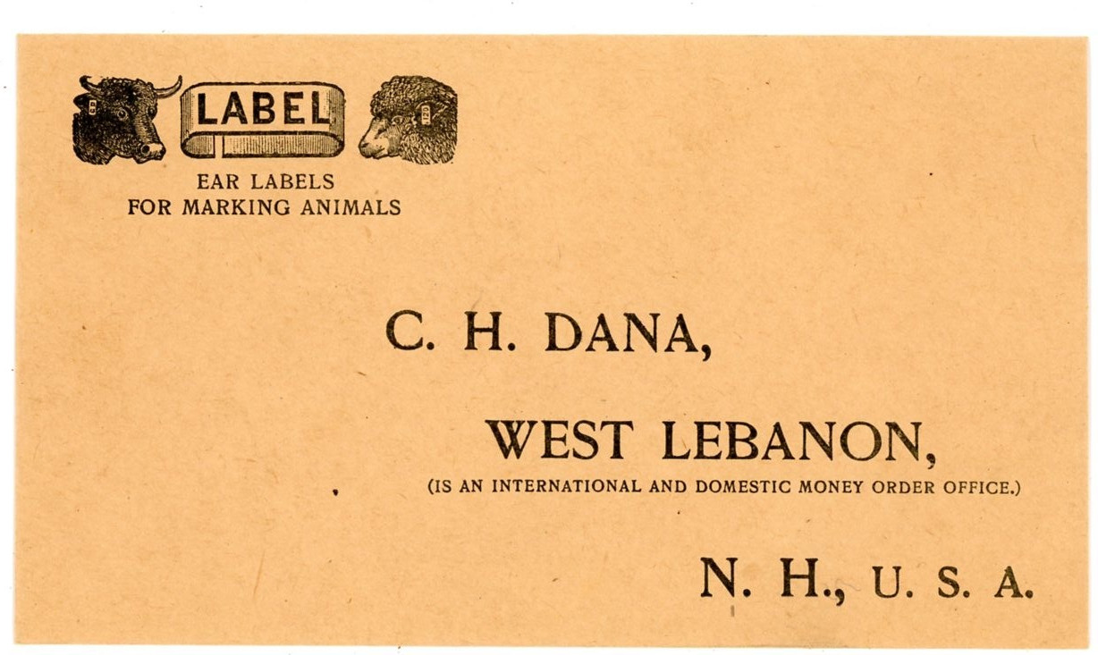 Dana&rsquo;s Stock Labels & Breeder Memorandum C H Dana West Lebanon New Hampshire