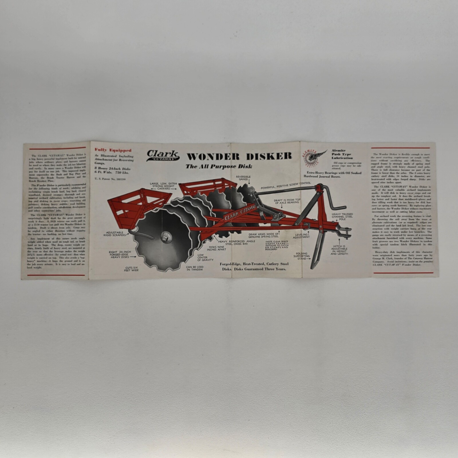 1930s Clark Cutaway Harrow Wonder Disker Brochure Farm Implement Higganum CT