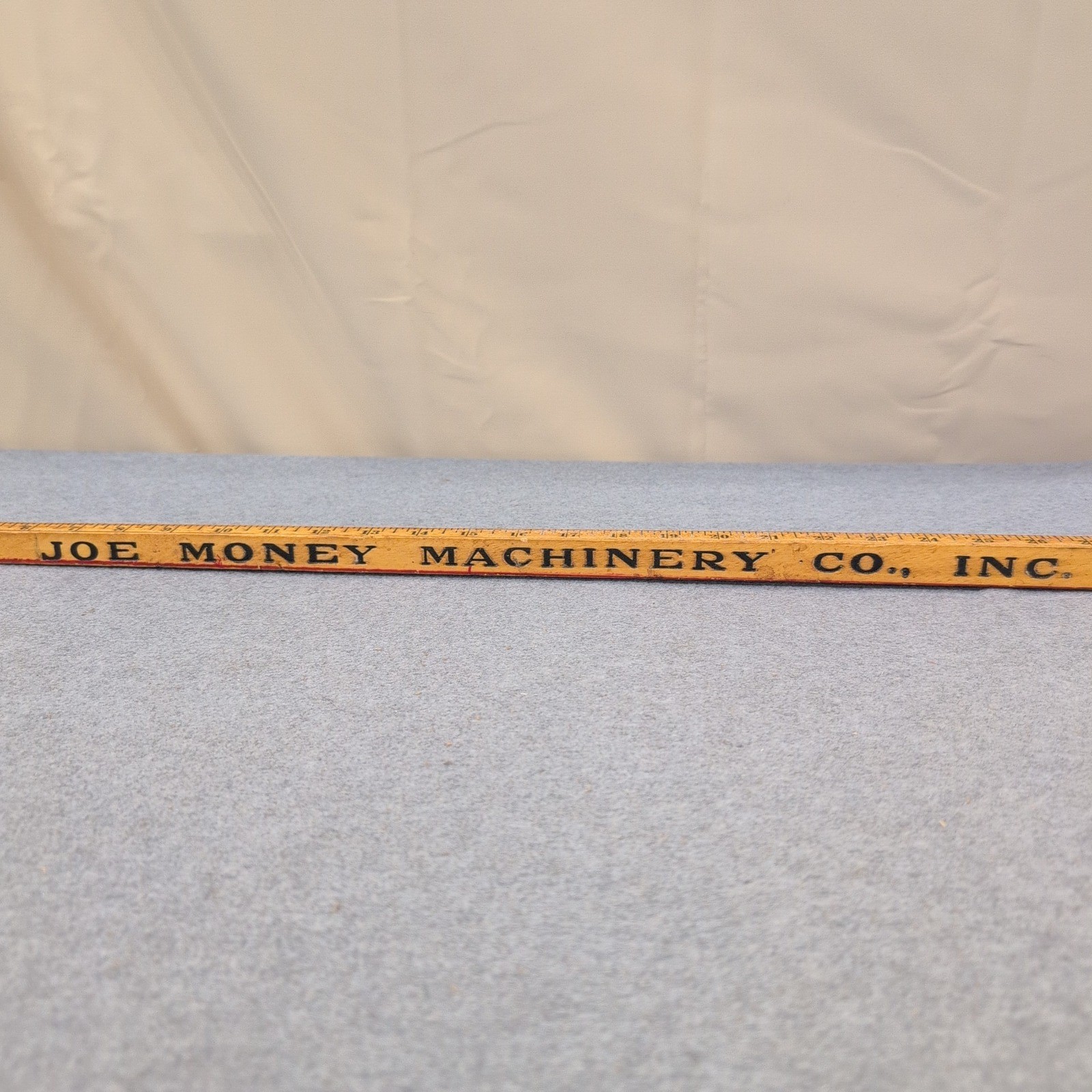 Vintage Joe Money Machinery Co Inc Alabama Advertising Wooden Yardstick Ruler