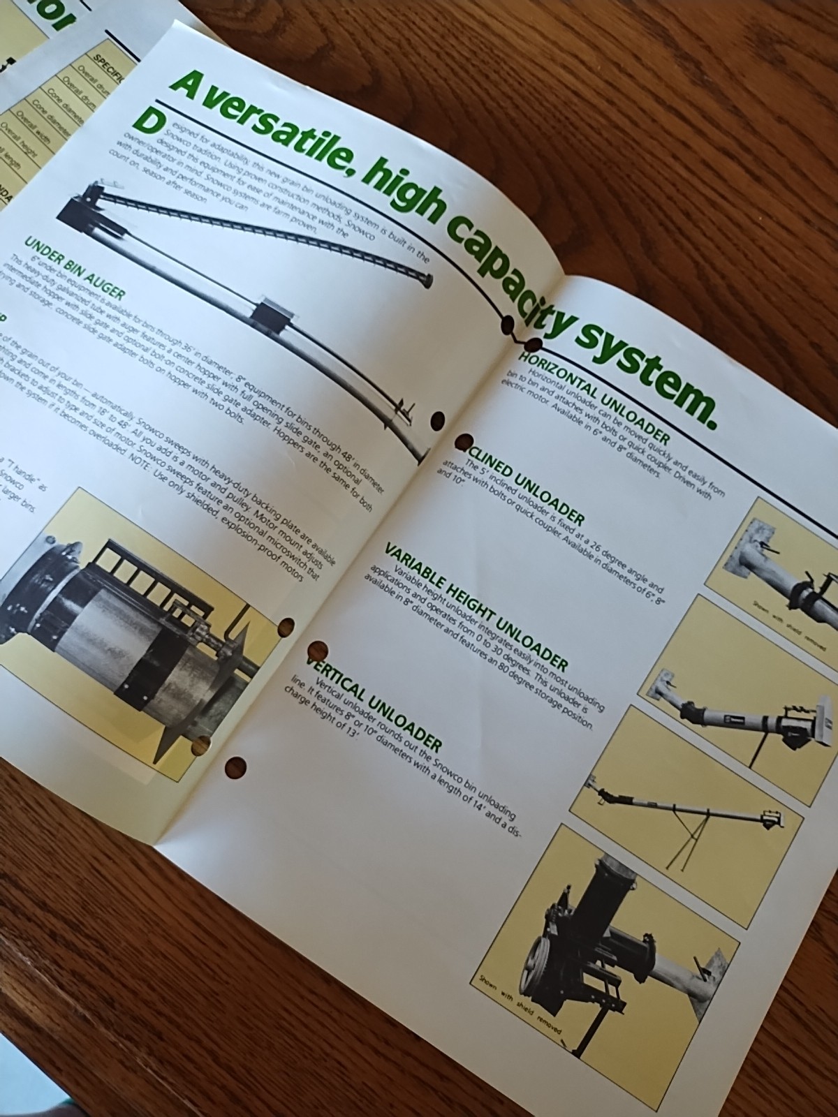 3 Vtg Snowco Grain Bin Unloading Equip Cleaners Center Drive Augers Brochures