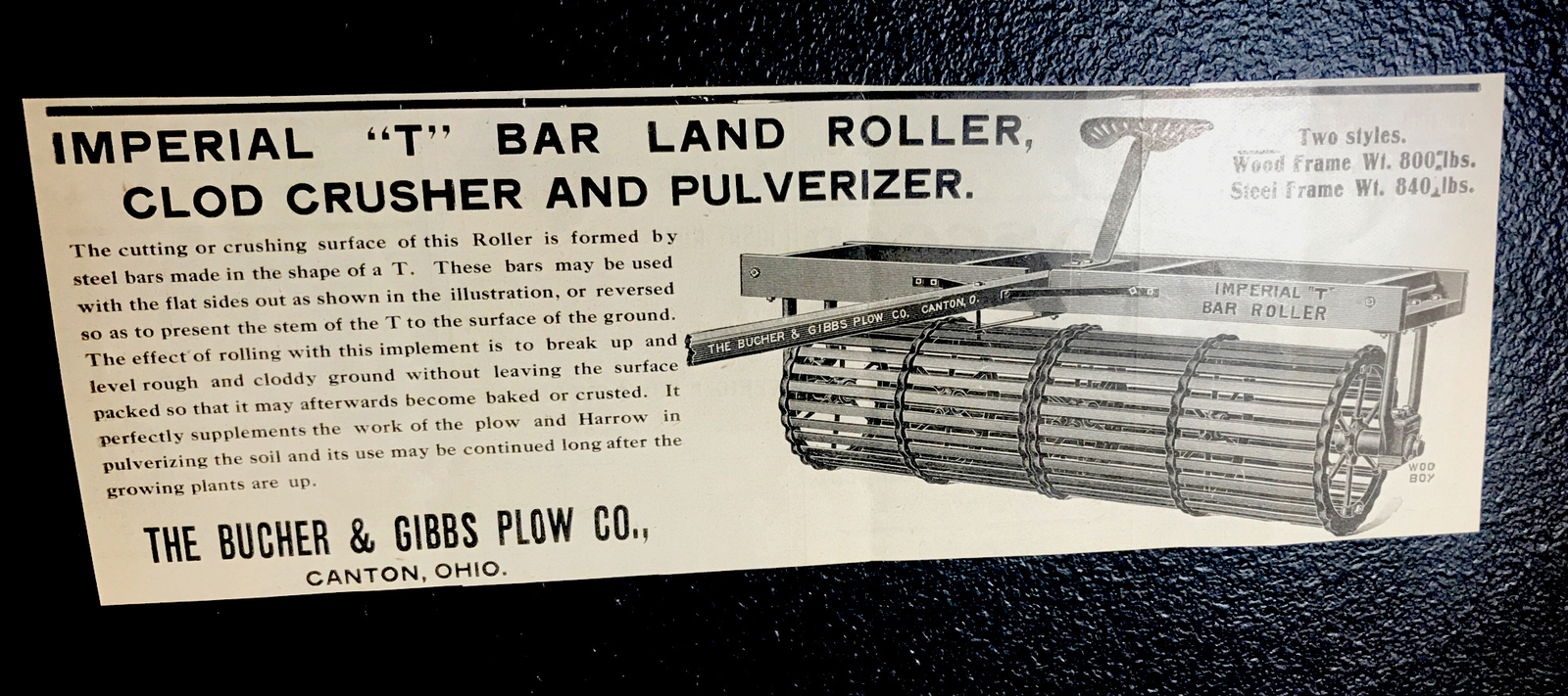1907 Bucher & Gibbs Plow Co. Farm Advertising – Canton – Ohio