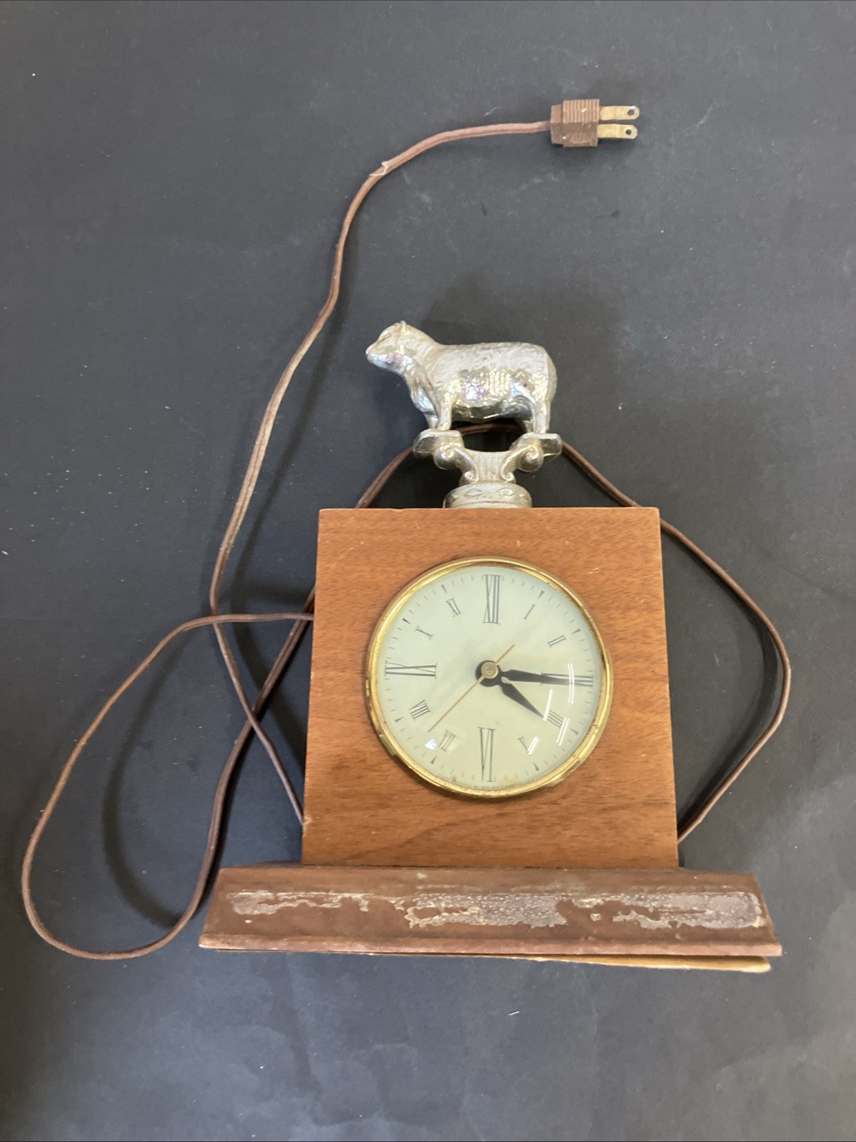 Vintage Sheep Trophy Clock Topper 1980s Colonial Acres Farm Thurman Shropshire