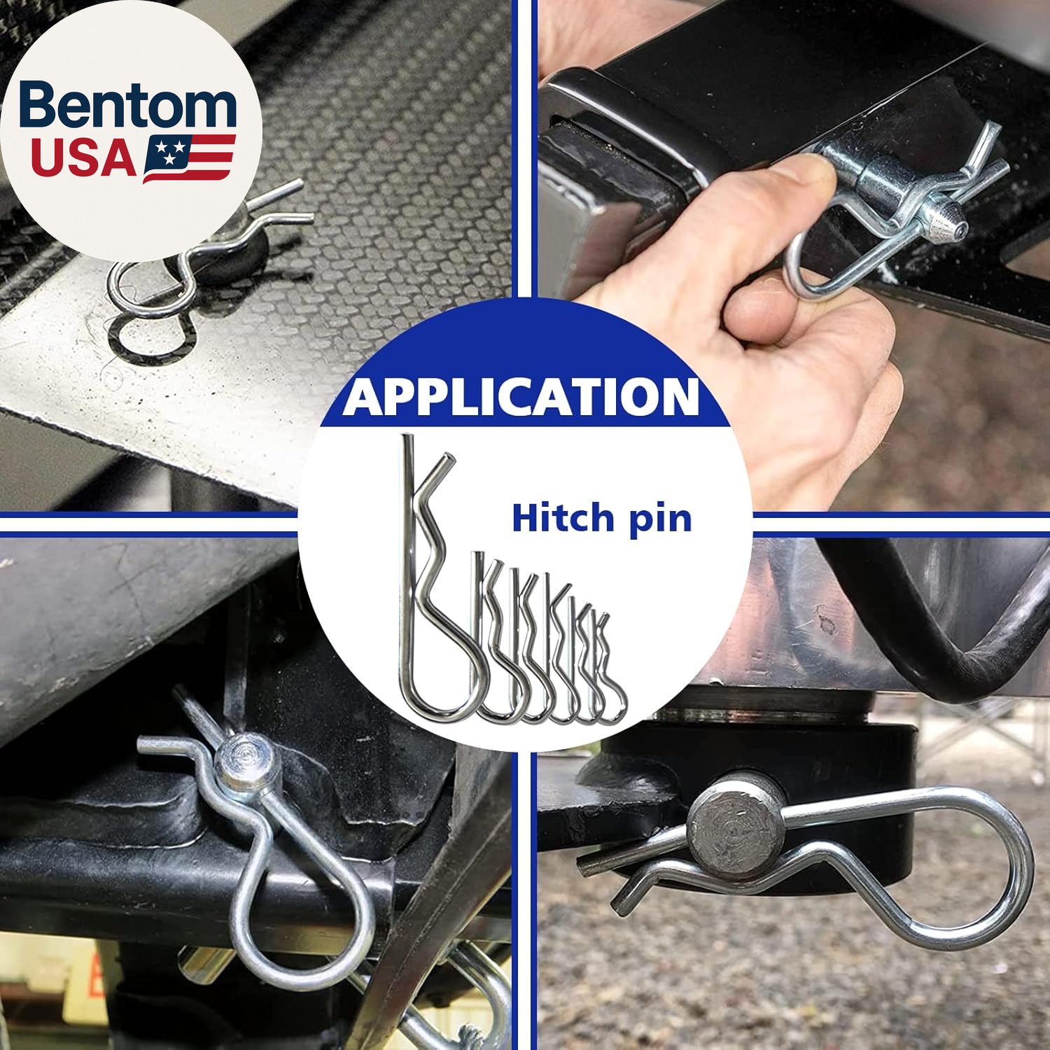 202PCS Hitch Pins Clip Pins, Linch and PTO Pins for Trailers Tractors Trucks Tow