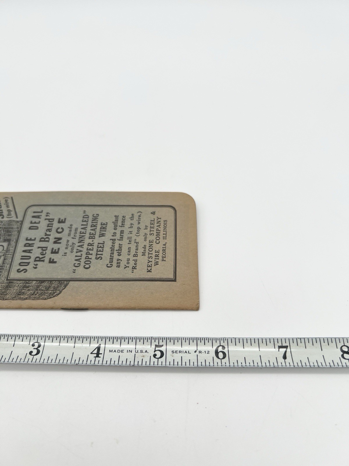 Antique 1924 Keystone Steel & Wire Co. Red Brand Fence Advertising Notebook