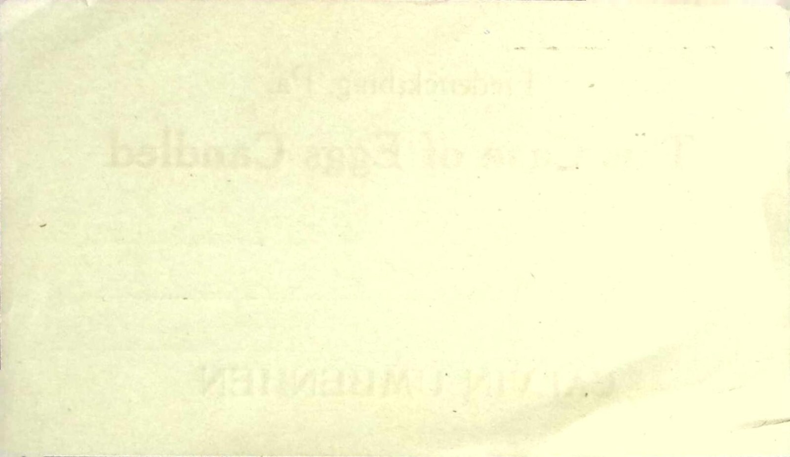 Vintage Egg Candling Label – Calvin Umbenhen, Fredericksburg PA 1940s Farm