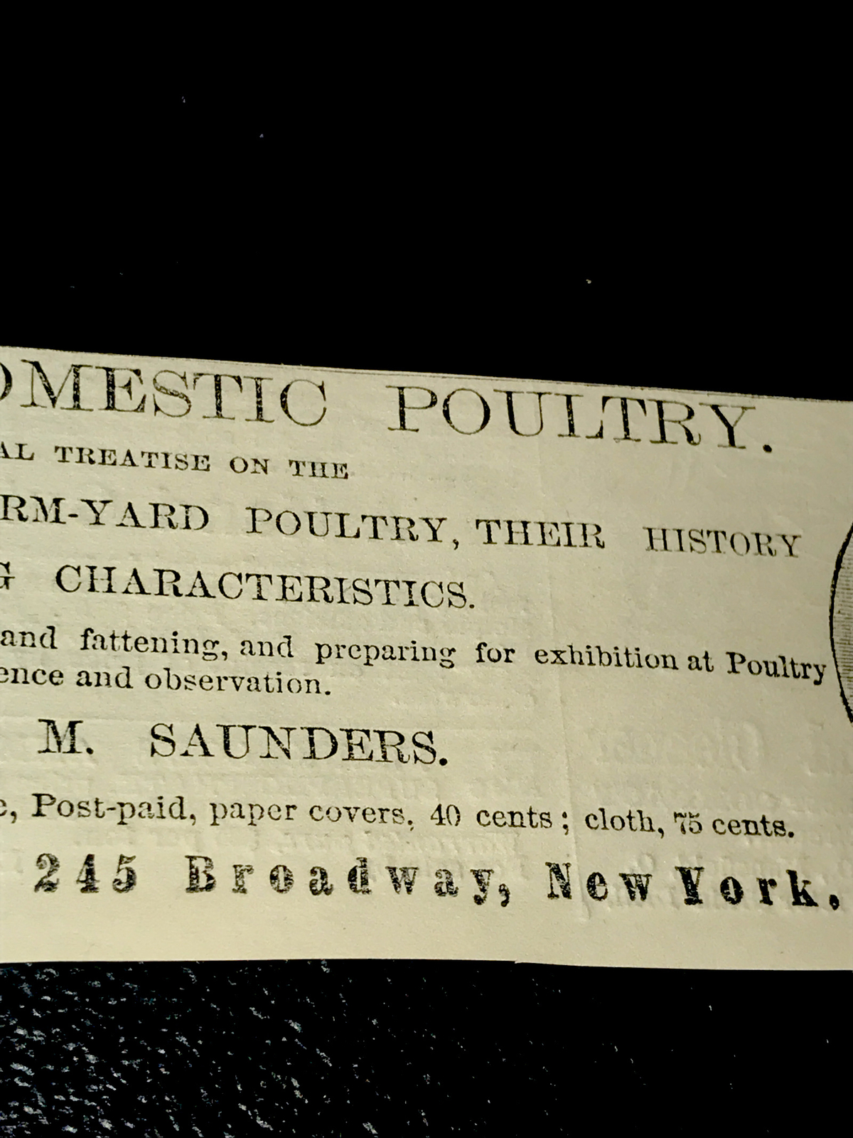 1870 Poultry Chicken Rooster Cock Hen Farm Engraving Advertising