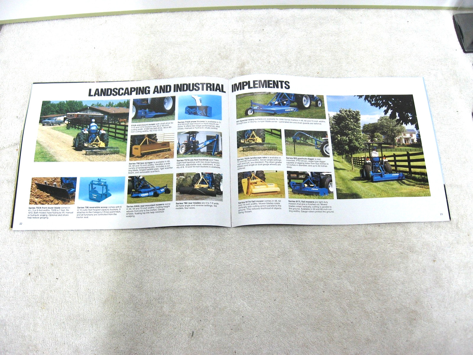 VINTAGE 1986 FORD TRACTOR BROCHURE 1000 SERIES 1110 1210 1310 1510 1710 1910