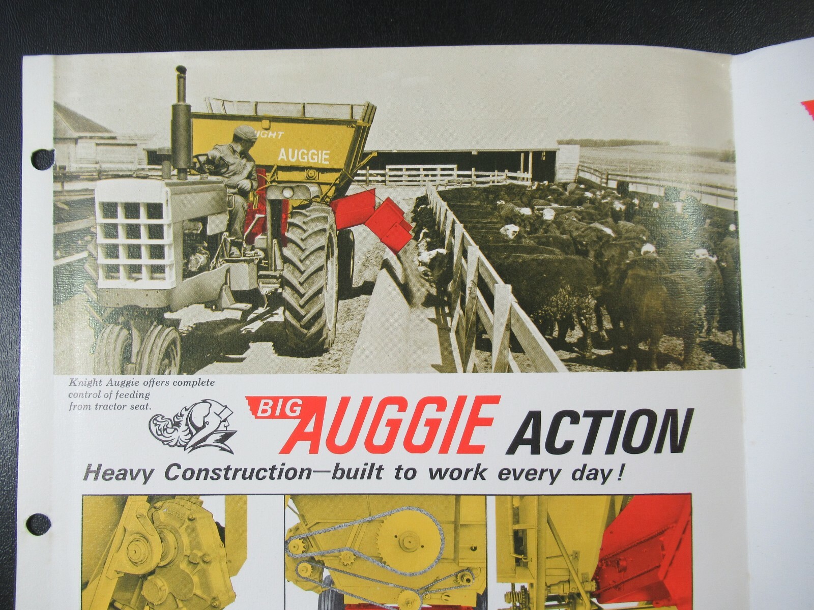 Vintage 60s Knight Auggie Mixer Feeder Farm Equipment Advertising Brochure