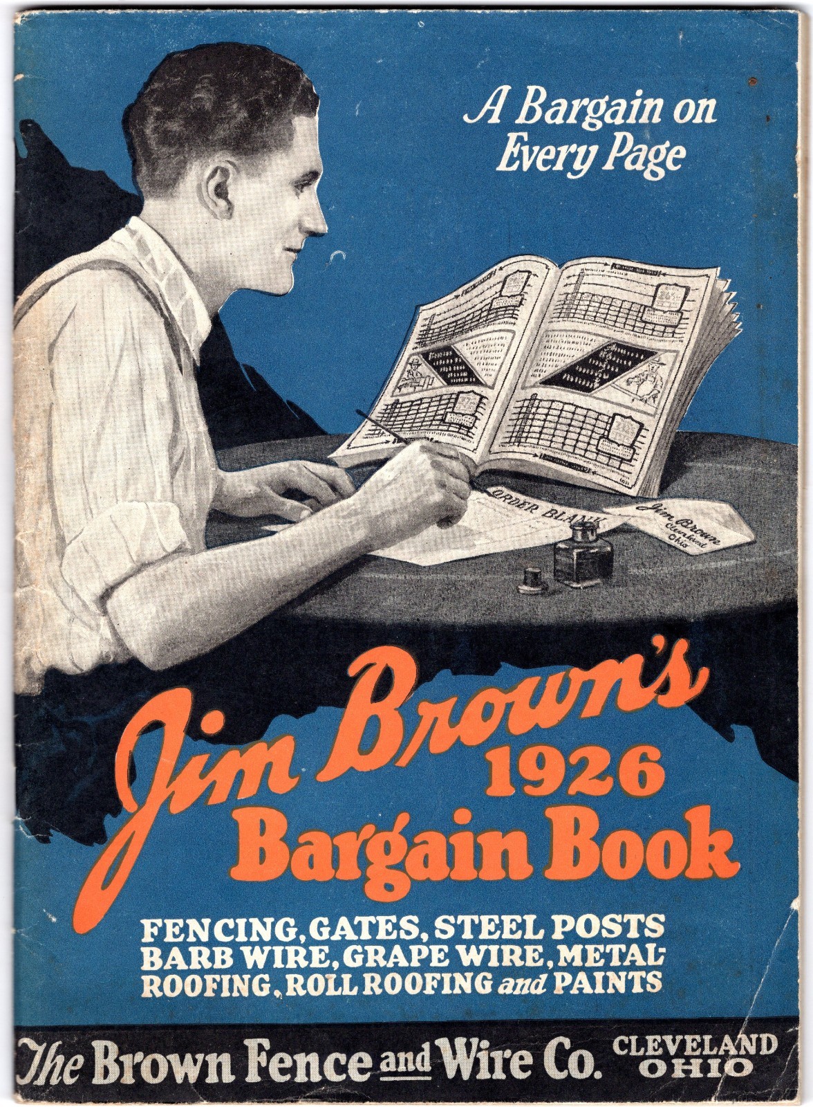 1926 CATALOG JIM BROWN BARGAIN BOOK Barb Wire FENCE Agriculture FARMING Supply