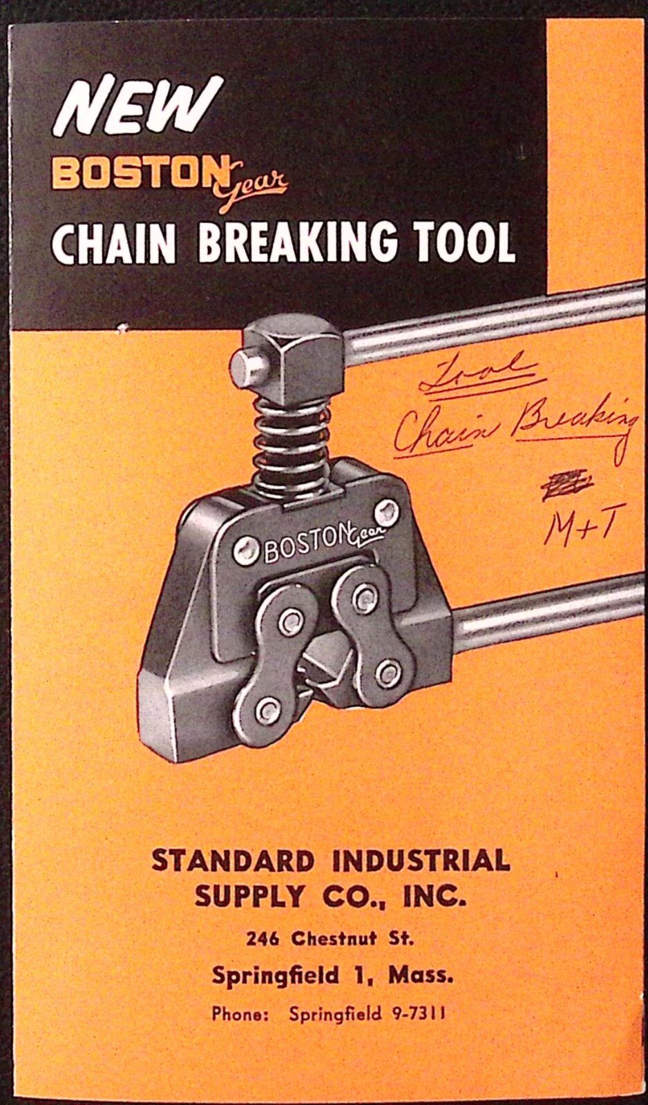 1954 New Boston Gear Chain Breaking Tool Brochure Standard Industrial Supply Co