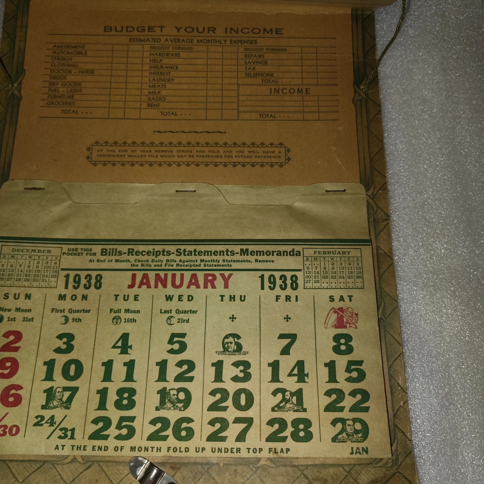1938 E. W. Miller & Co. Casey Iowa Grain Coal Feed Seed Agricultural Calendar Ad