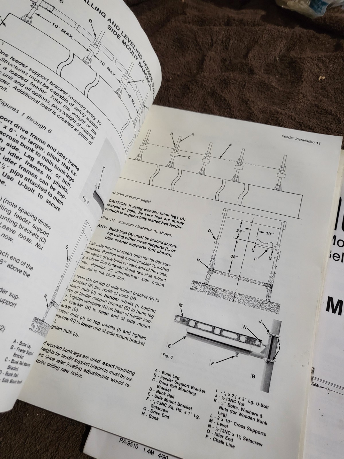 1990 Vintage Patz 8916 Barn Belt Feeder MANUALS Parts & Operators – Pound, WI.