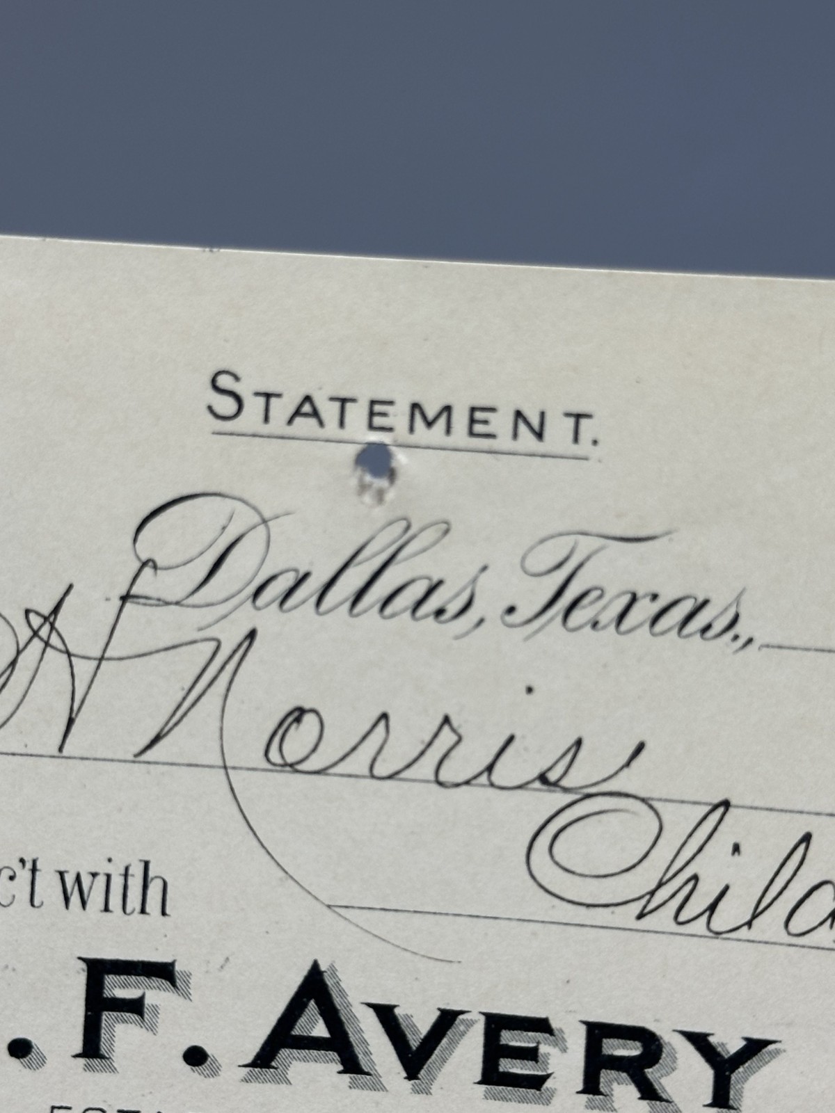 1904 B F AVERY & Sons PLOWS Letter DALLAS Texas FARM Advertising Receipt Antique