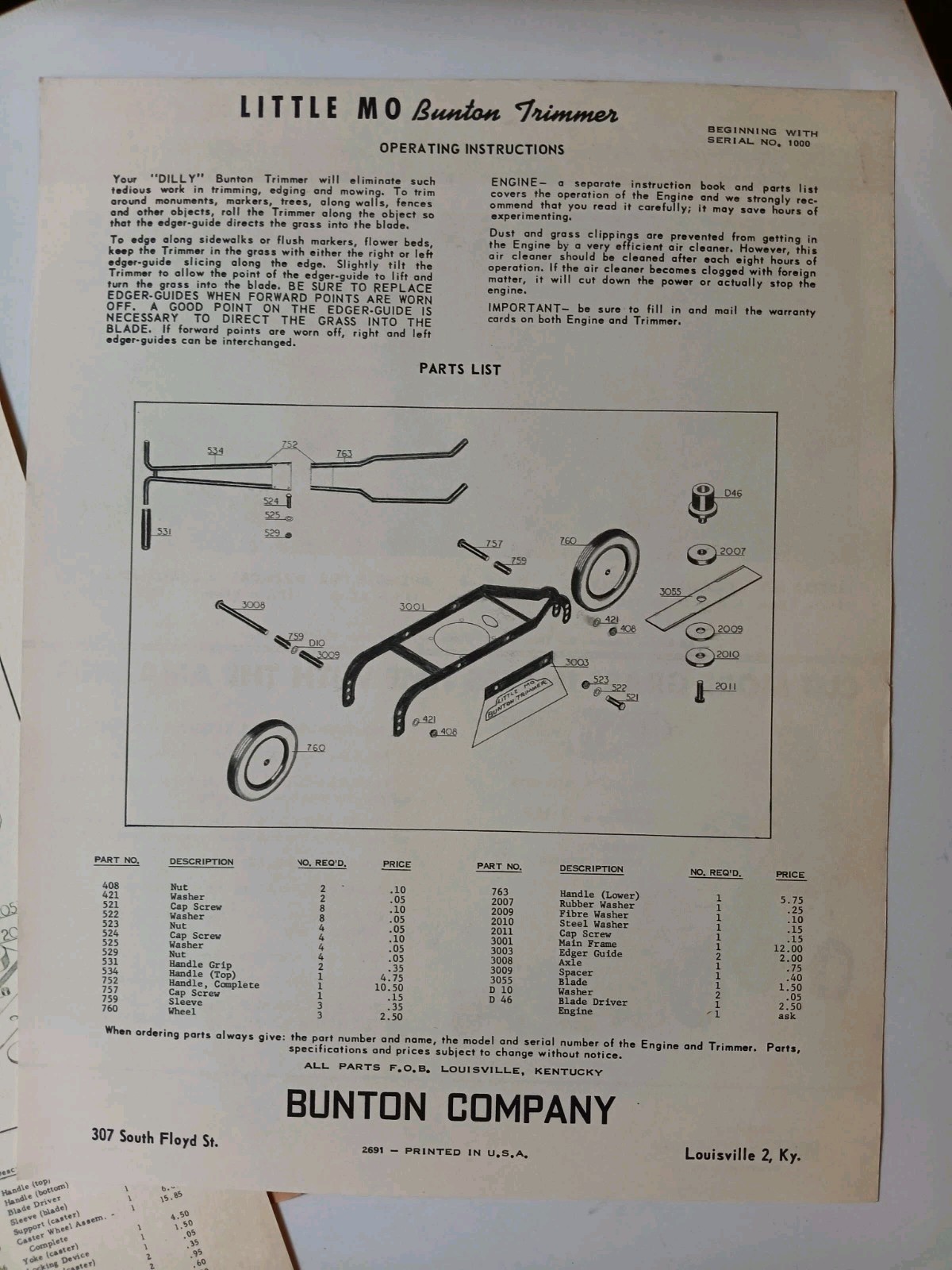 4 Bunton Lawn & Garden Mowers Brochure Lawn LARK Yellow & Green