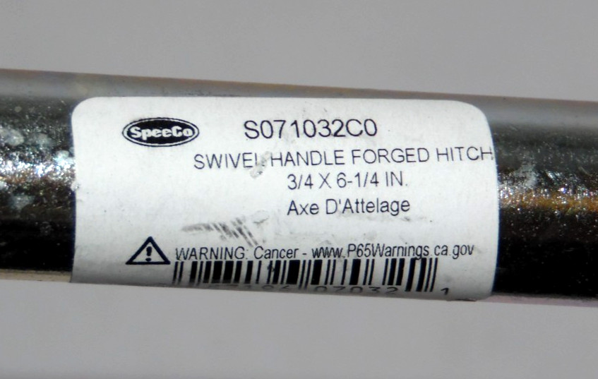 SpeeCo ~ 071032C0 Swivel Handle Forged Hitch Pin 3/4 by 6-1/4”