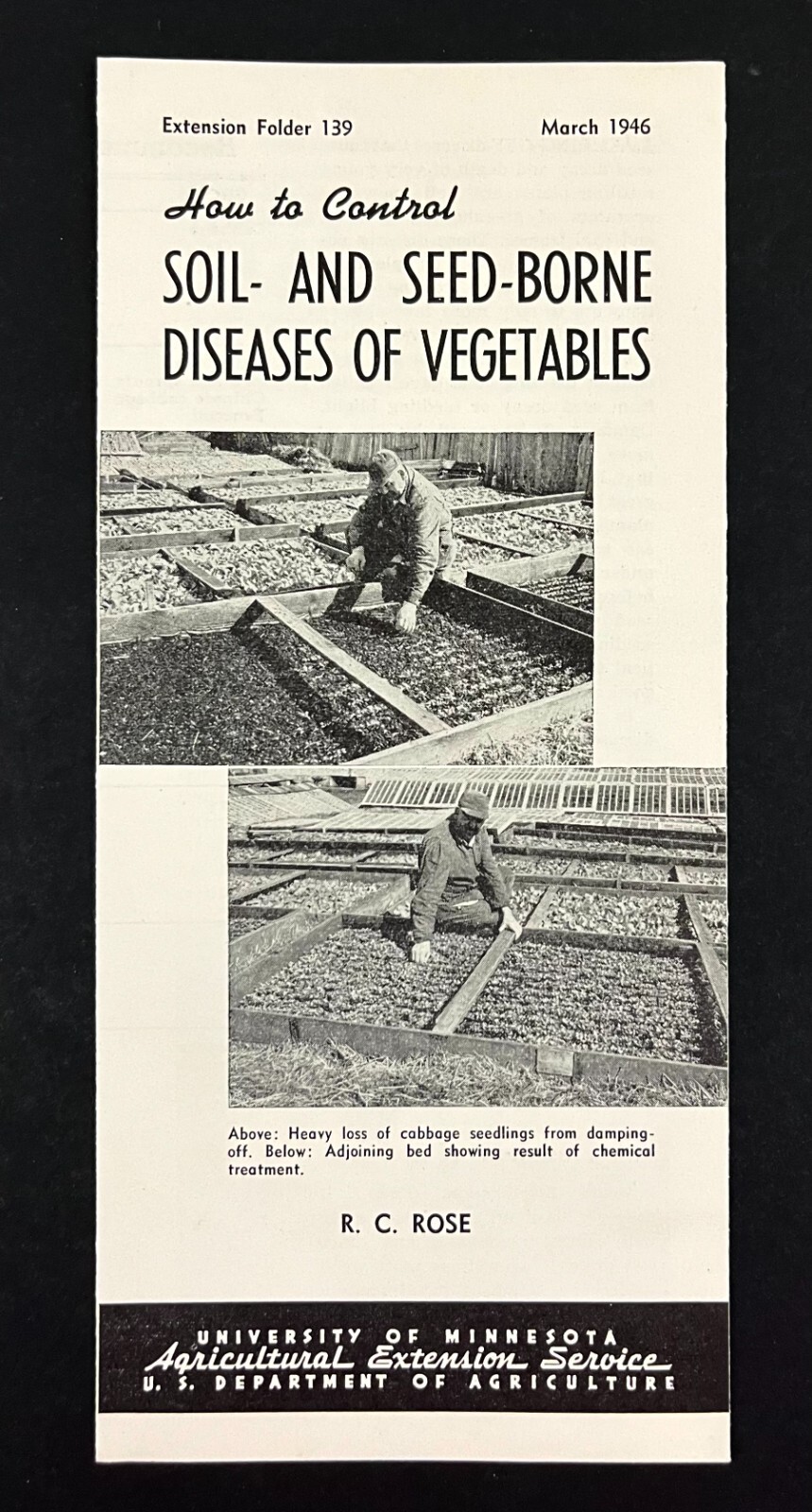 1946 Control Soil Seed Borne Vegetable Diseases Vtg Gardening Prepping Brochure