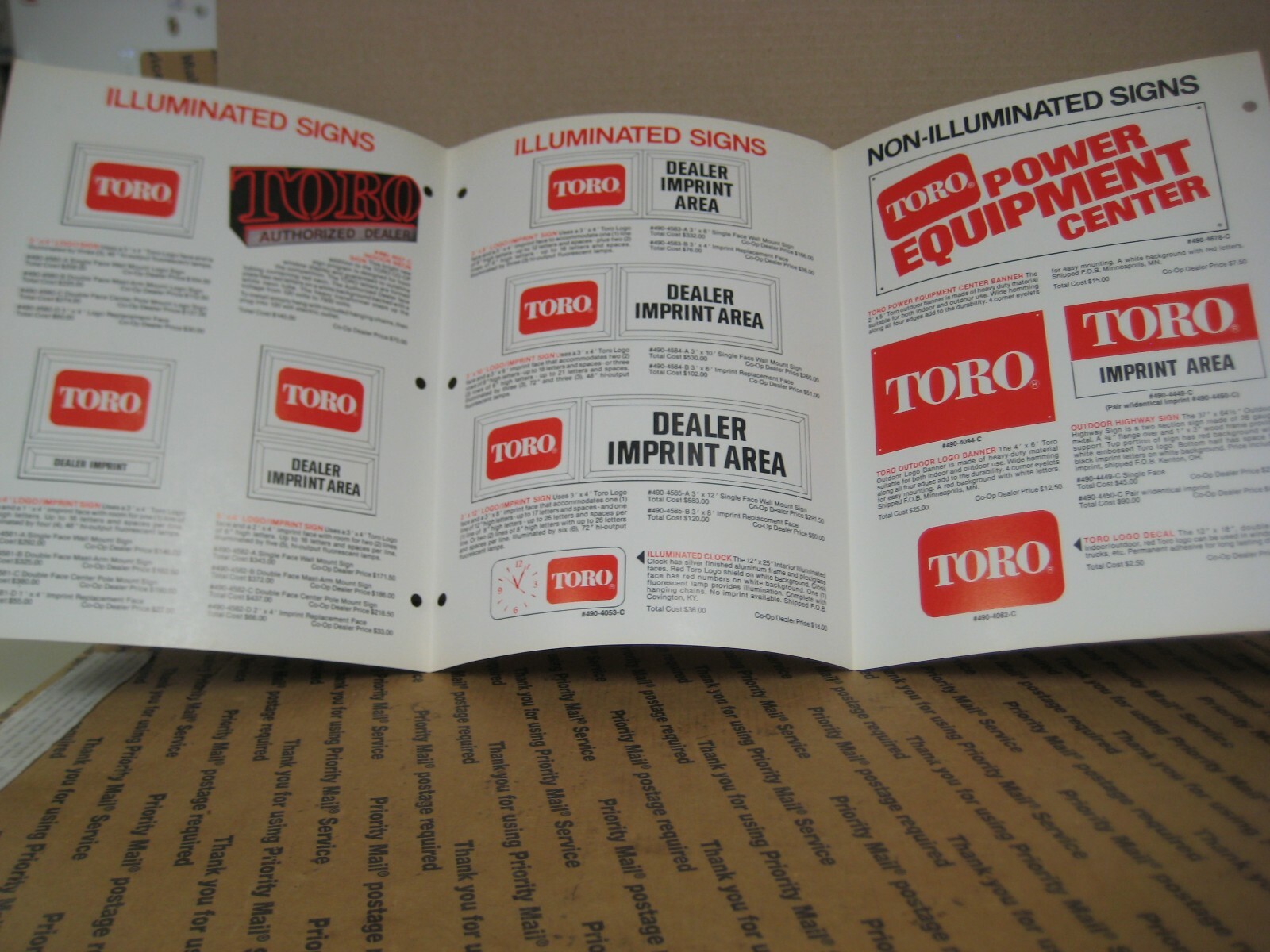 Vintage Original Toro CO-OP Sign Program Catalog1984