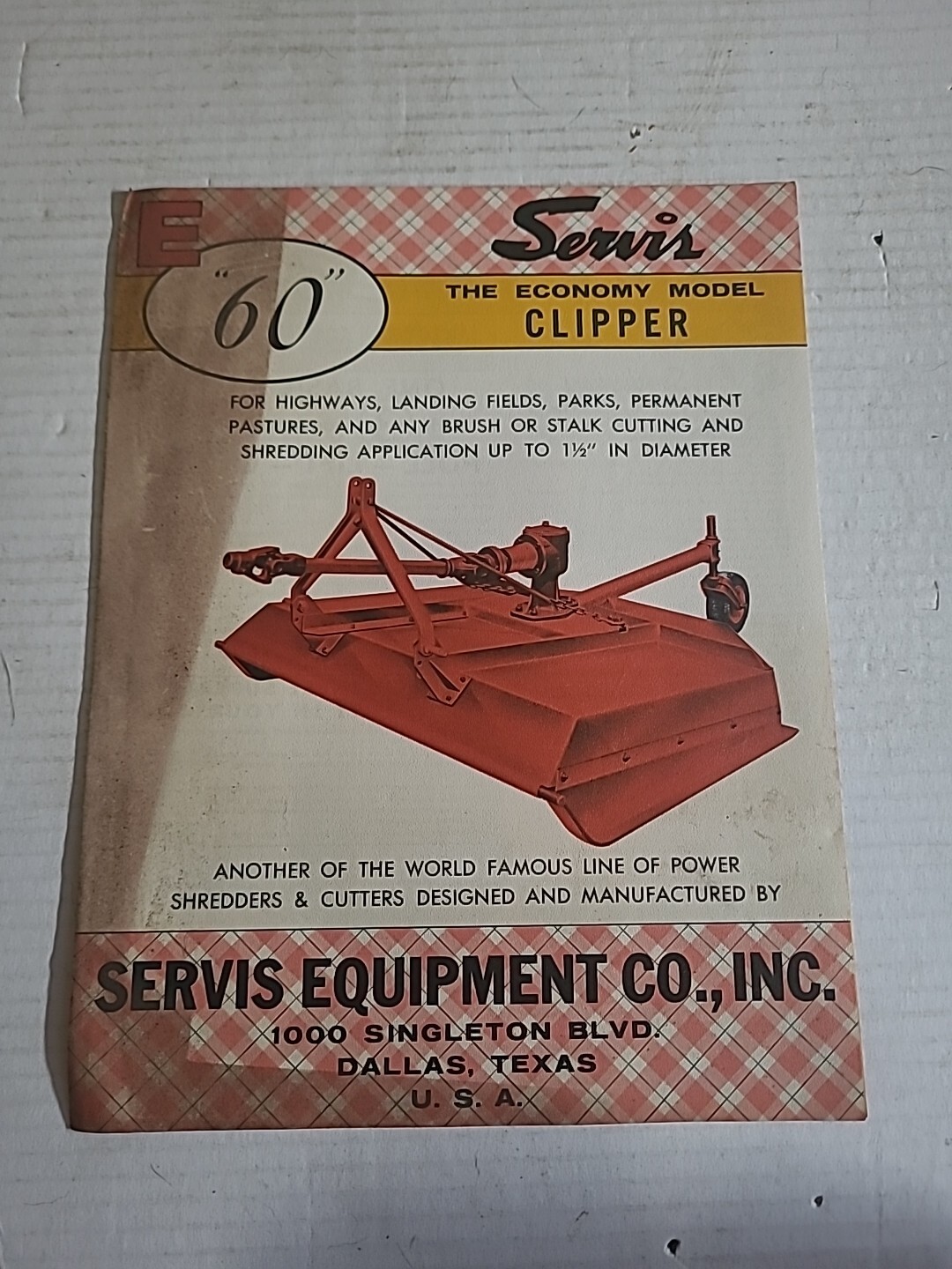Servis E “60” Clipper Mower Brochure
