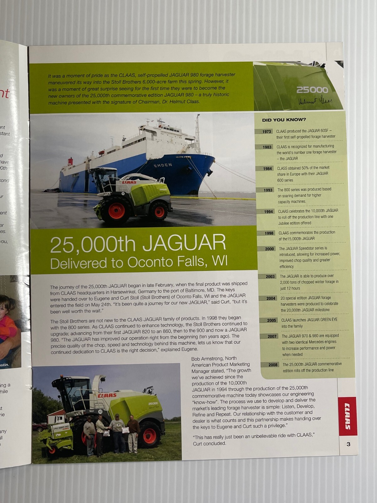 CLAAS – Technology At Work Sales Brochure *2008* (Showroom Mailer Brochure)