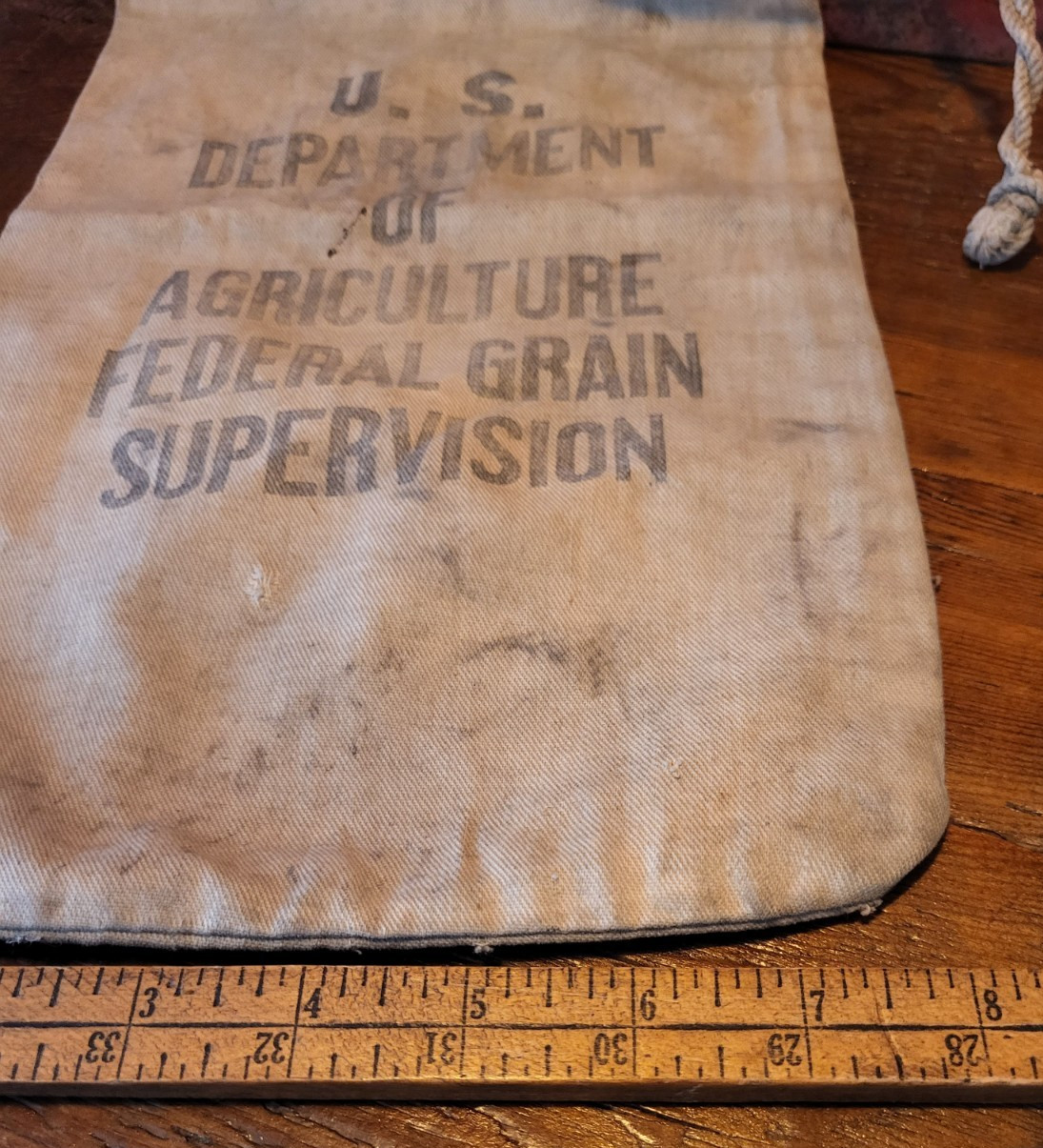 Vintage US Department of Agriculture Federal Grain Supervision Canvas Seed Bag