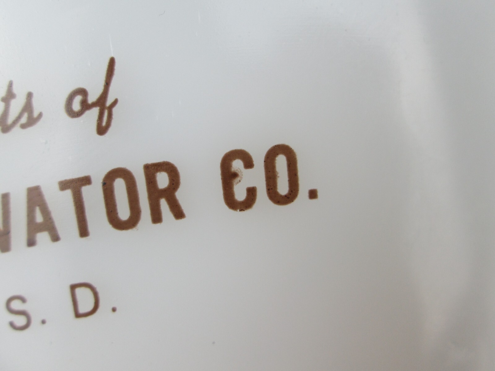 Federal Milk Glass Mixing Bowl Farmers Elevator Co. Turton S.D. South Dakota