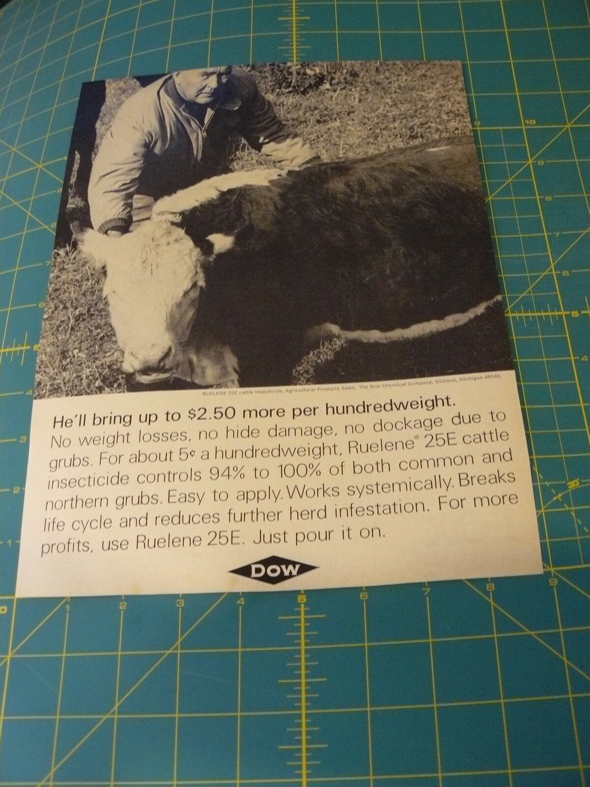 The FARM QUARTERLY -AD- SUMMER 1968- DOW COW RUELENE 25E INSECTICIDE KILLS GRUBS
