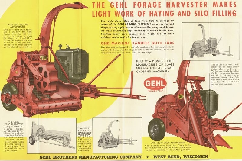 Gehl Bros. vintage 1949 brochure Forage Harvester; Caldwell, Idaho Equipment Co.