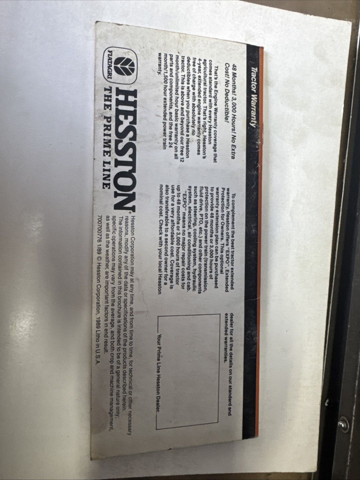 Vintage HESSTON The Prime Line Brochure 32 page White Farm Equipment Oliver