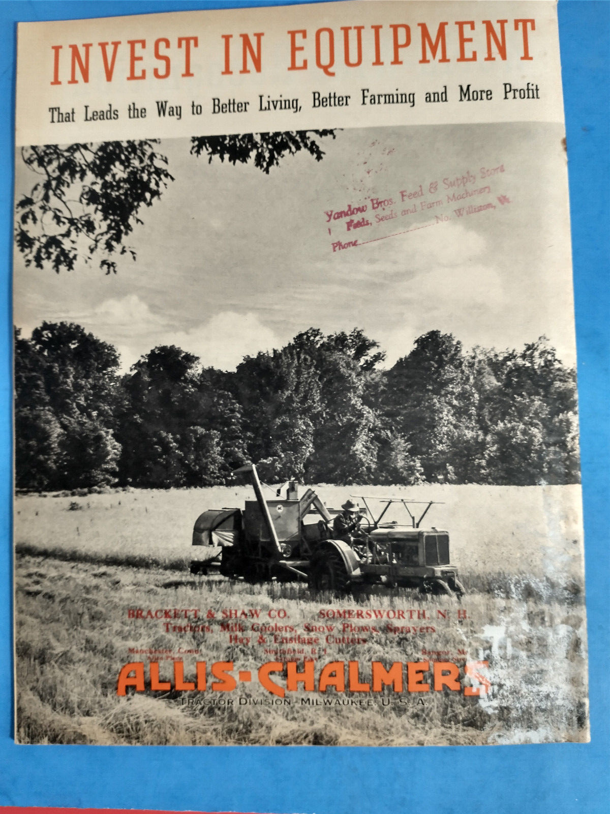 ALLIS CHALMERS HARVESTER ALL CROP TRACTOR 1938 BROCHURE ORIGINAL FARM