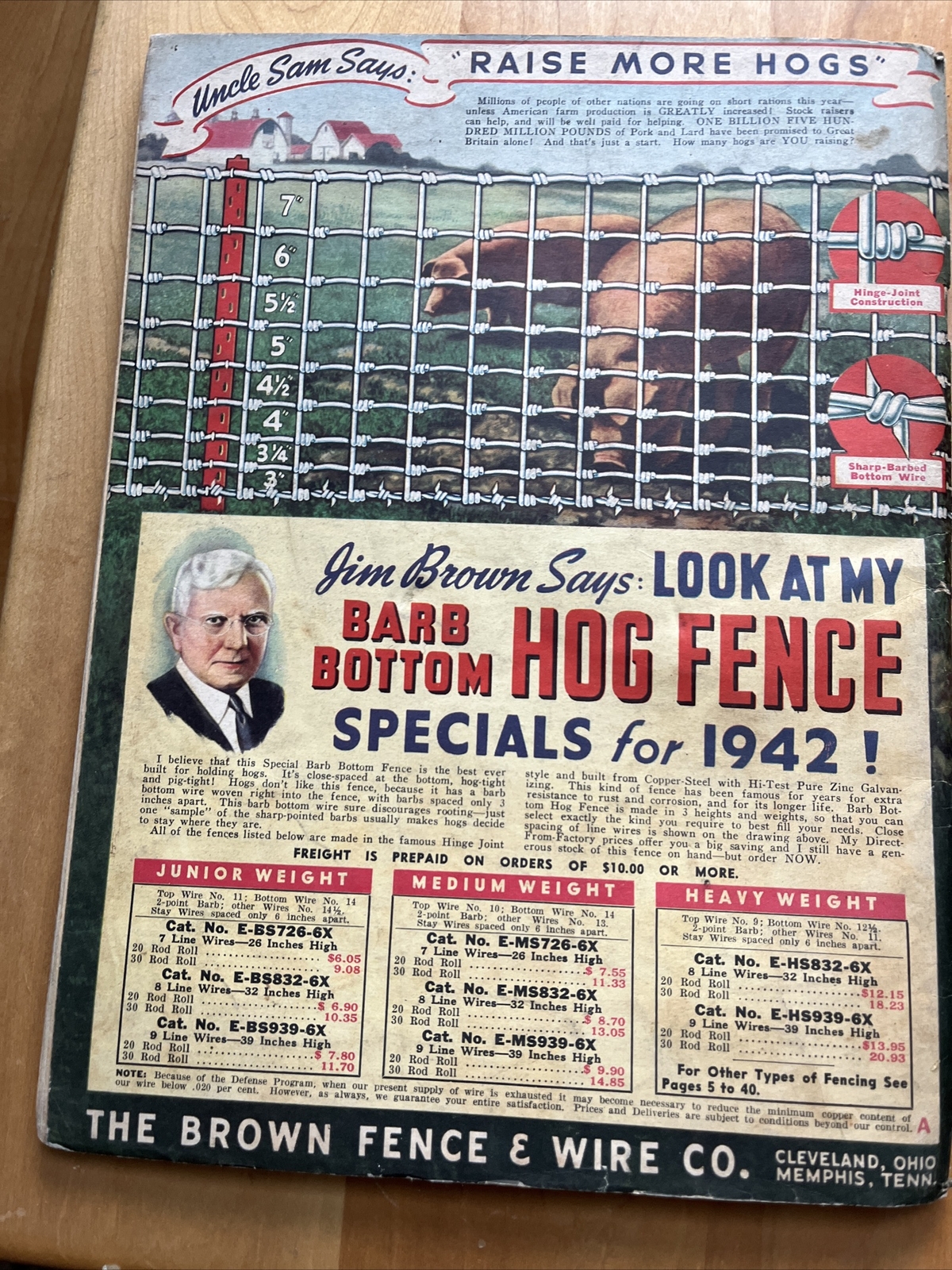 Jim Brown&rsquo;s 1942 Catalog Farm Supply & Fencing Tom Sawyer Cover