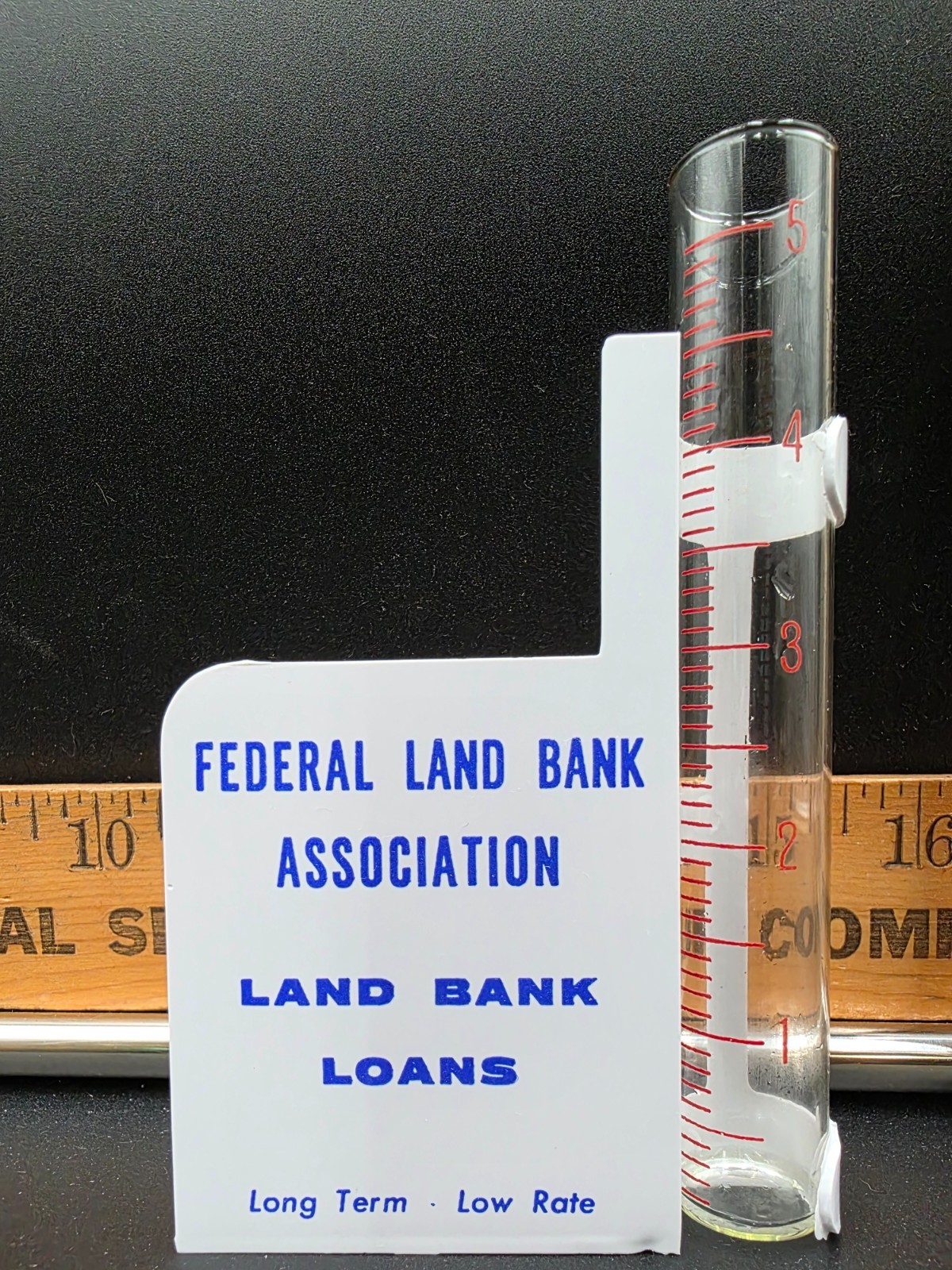 NOS UNUSED White Metal Rain Guage Federal Land Bank Association w Original Box