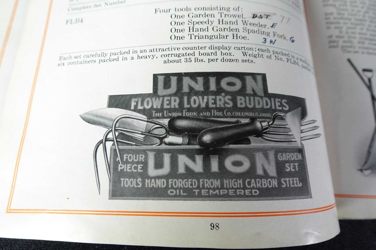 1928 Union Fork & Hoe Co Catalog Farm Garden RR Contractors Tools Columbus OH