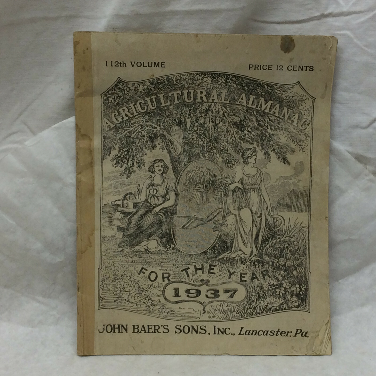 Vintage 1937 John Baer&rsquo;s Sons Lancaster PA Agricultural Almanac