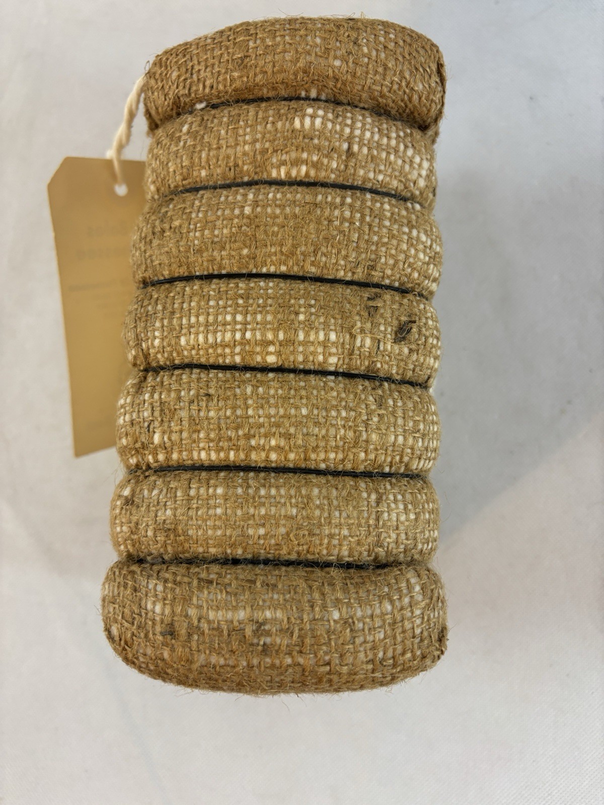 Vintage Miniature Mini Souvenir Real Cotton Bale Tennessee in Burlap w/Tag
