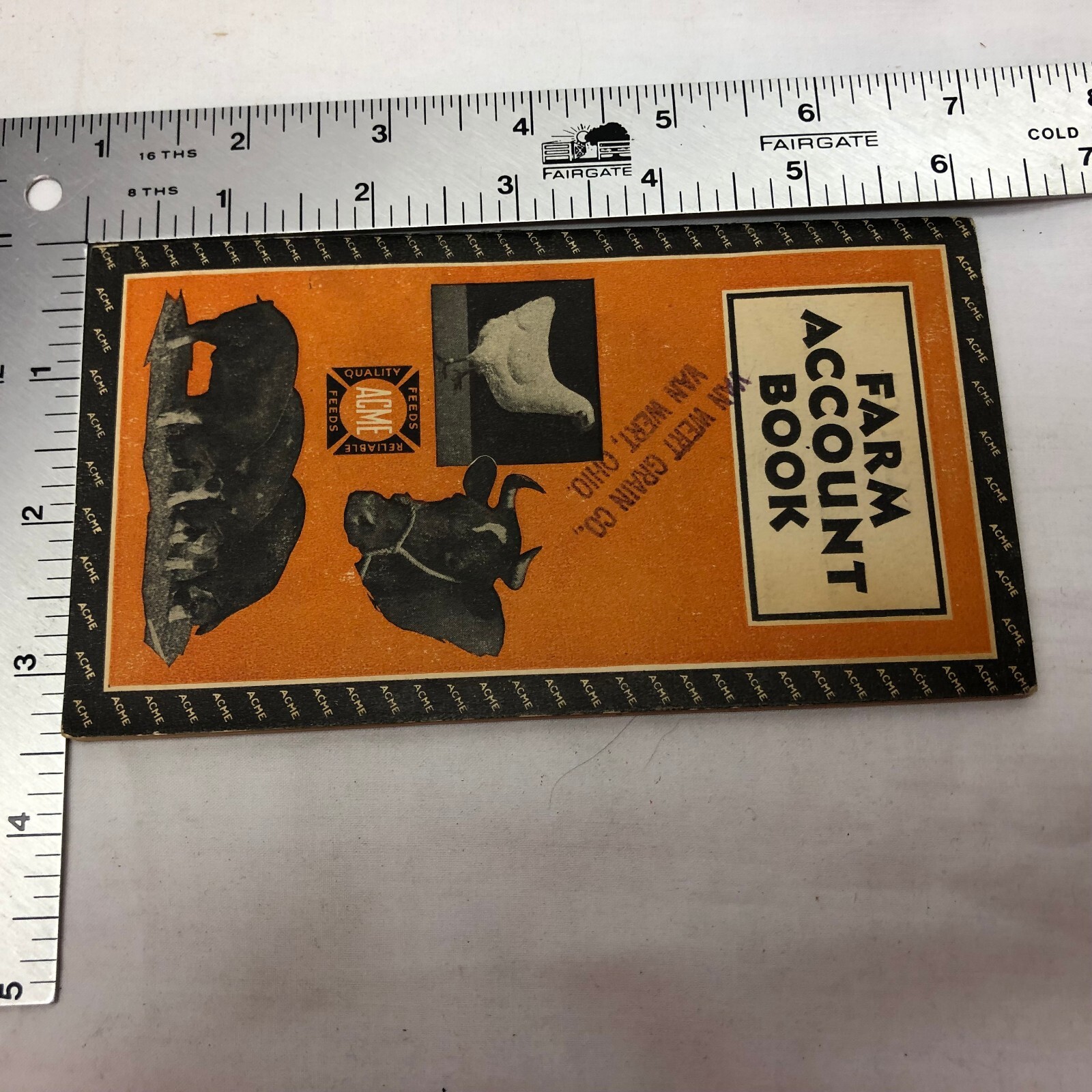 Vintage 1930 Pocket Farm Account Book Advertising Van Wert Grain Co. Van Wert OH
