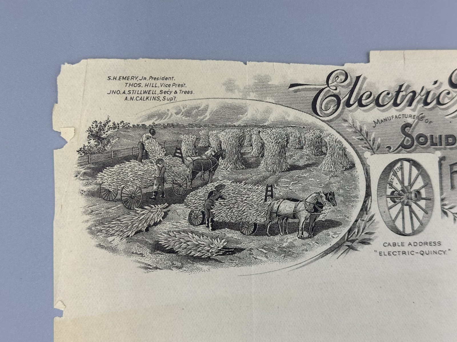 1904 ELECTRIC WHEEL Co FARM WAGONS Letter QUINCY Illinois Advertising