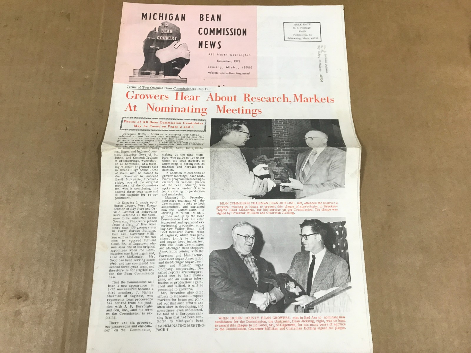 Vintage Michigan Bean Commission News – December 1971