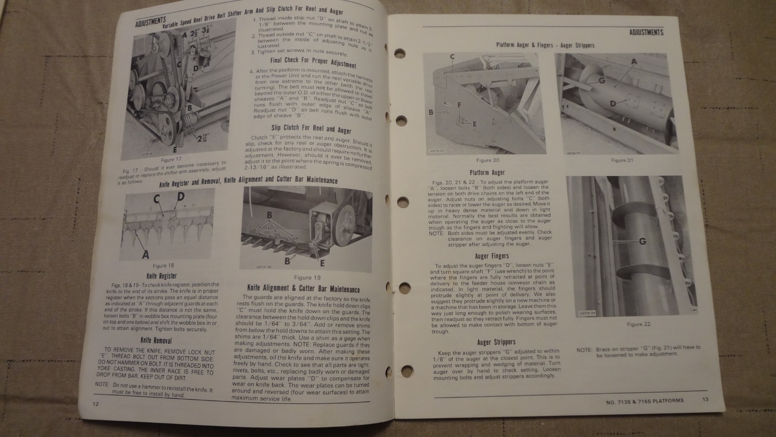 New Idea 713S 716S Grain Head Operator&rsquo;s Manual US-191