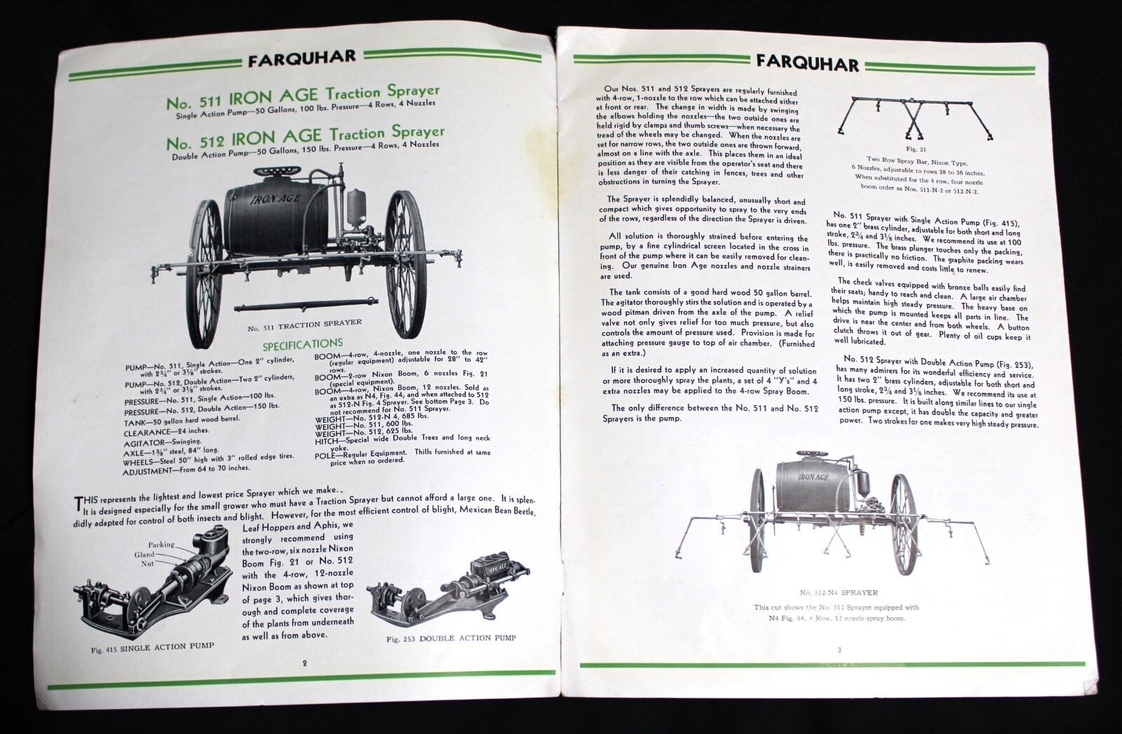 IRON AGE TRACTION AND POWER SPRAYERS FARMING EQUIPMENT SALES CATALOG EARLY 1900s