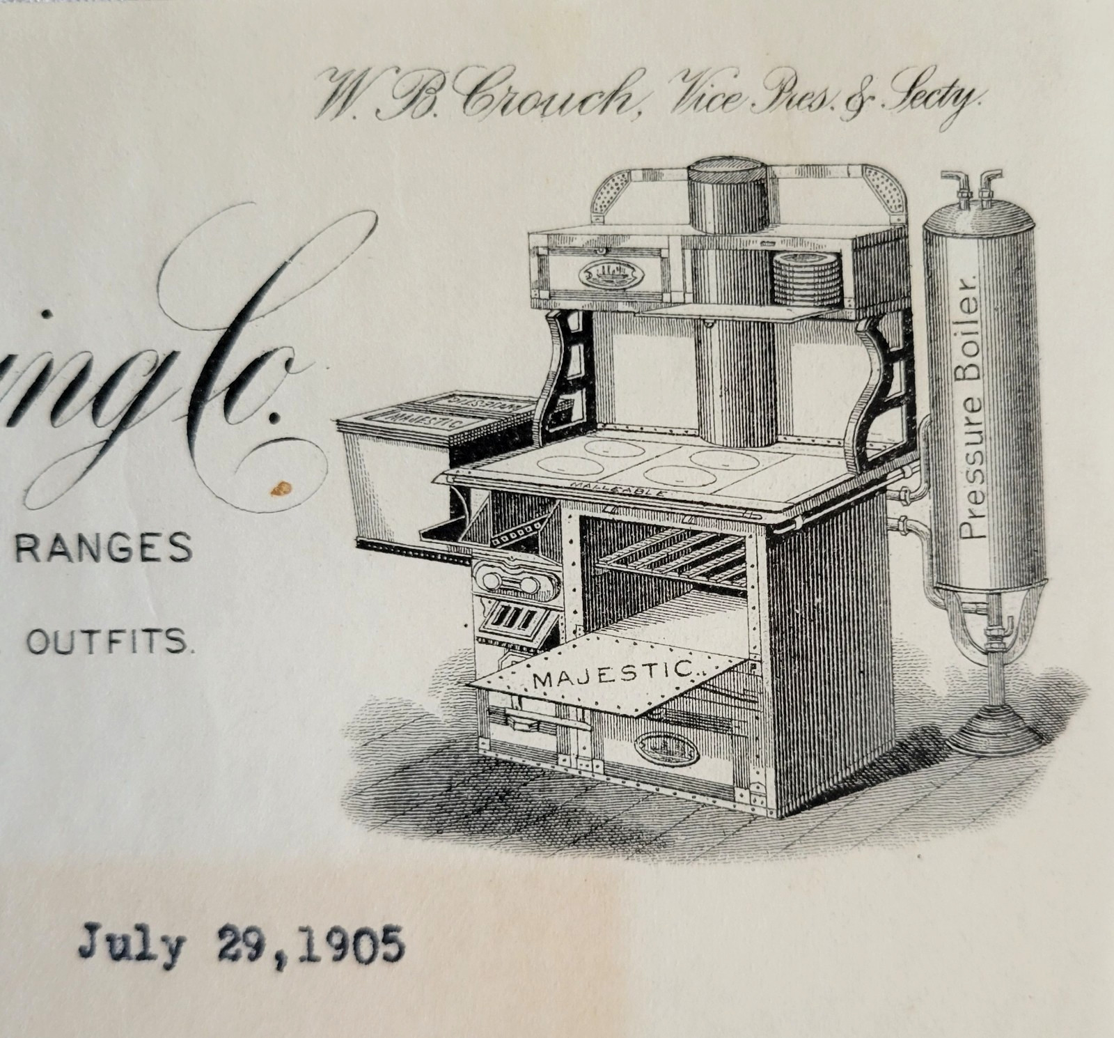 1905 Letterhead ST. LOUIS, MO. MANUFACTURING CO. Ranges Stoves Water Heater