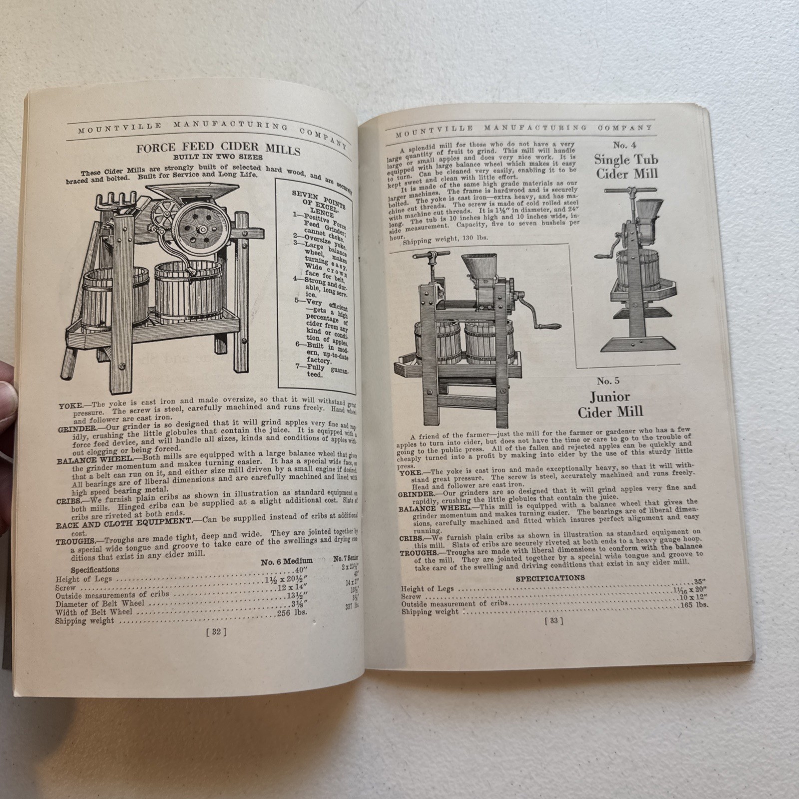 1928 Mountville Manufacturing Company Farm Machinery Catalog No. 7 Lancaster, Pa