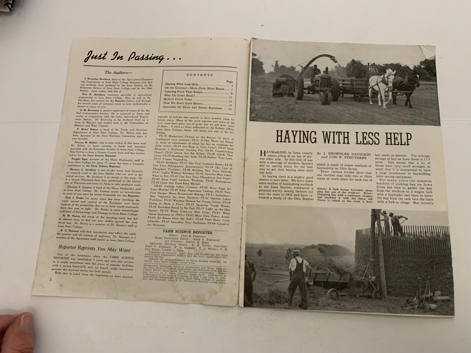 April 1943 Farm Science Reporter Magazine V. 4 N. 2 Iowa State College Ames IA
