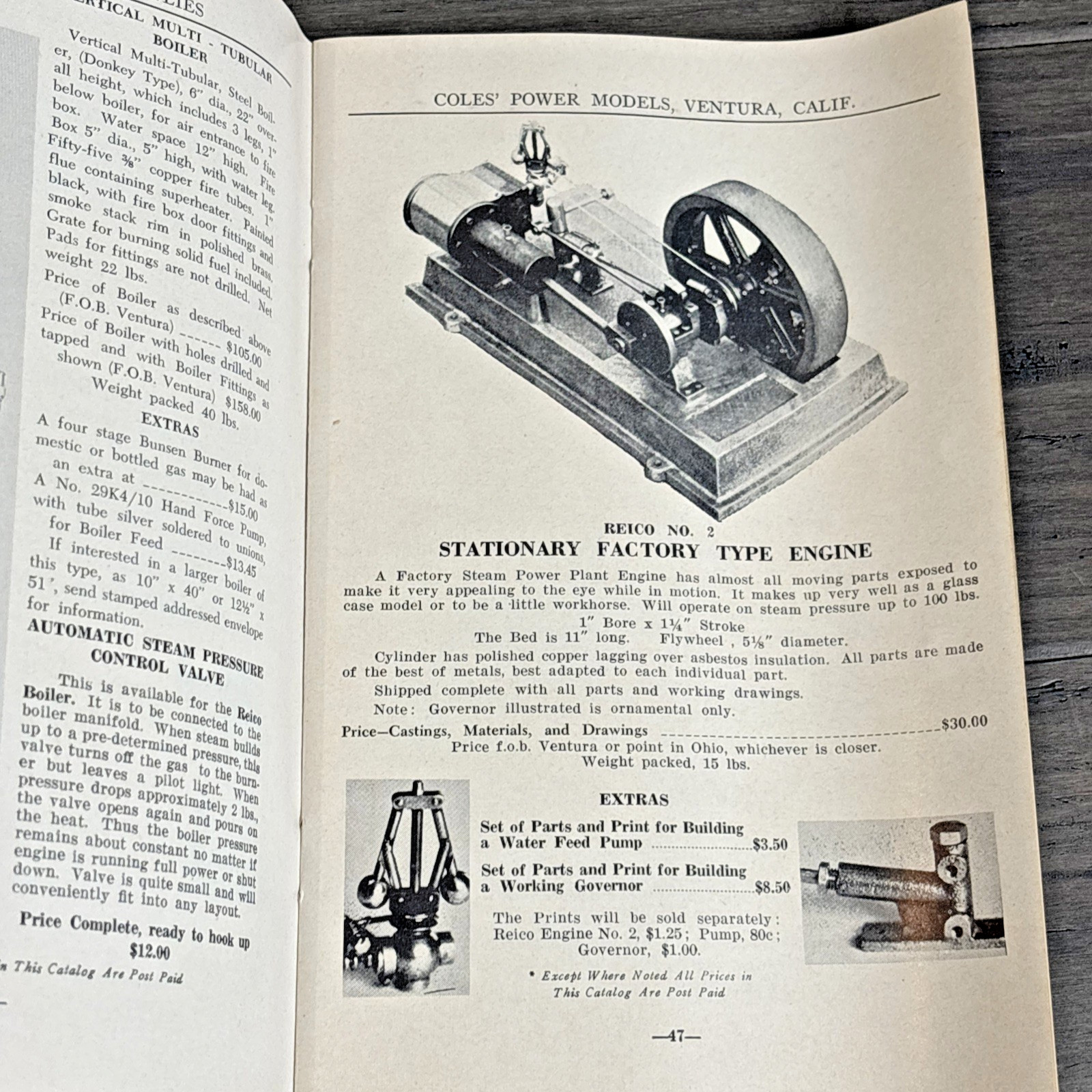 Coles Power Models Catalog No 20 Model Engineering Steam Engine Parts 1966