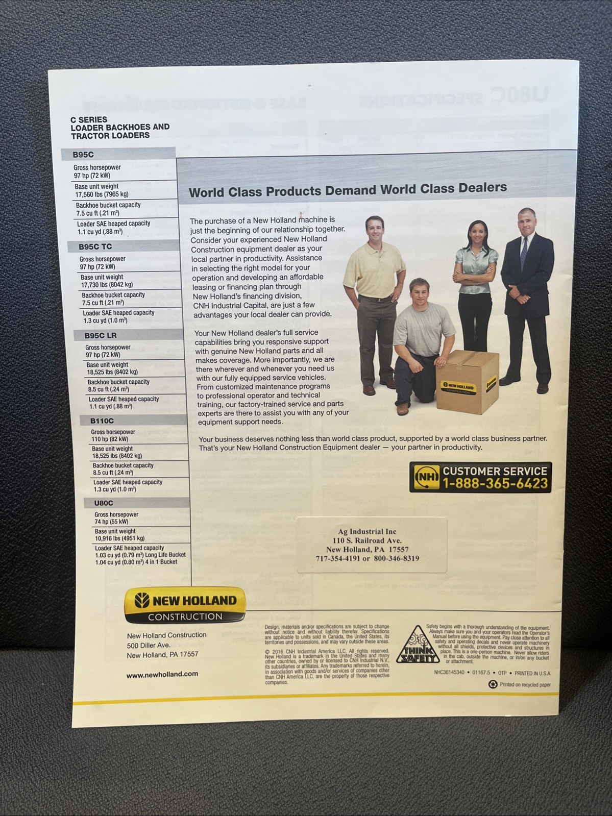 New Holland Loader Backhoe C Series Sales Brochure