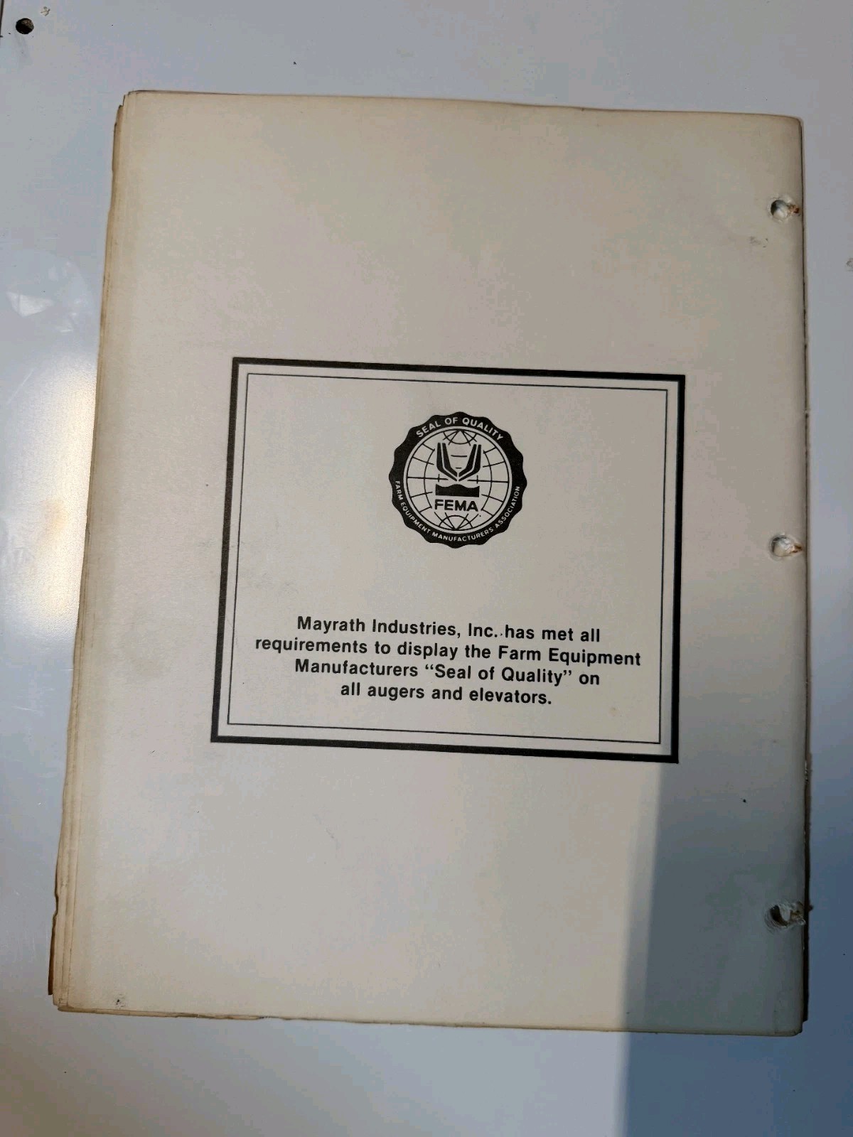 1981 Mayrath Industries Inc Replacement Parts Book DEALER SALES CATALOG BROCHURE