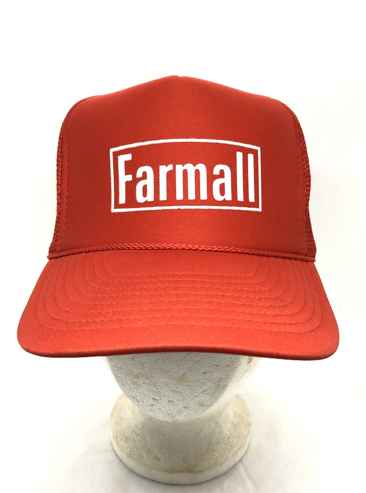 1980’S Vintage FARMALL Red Mesh Snapback Adjustable Trucker Hat / Cap – NEW