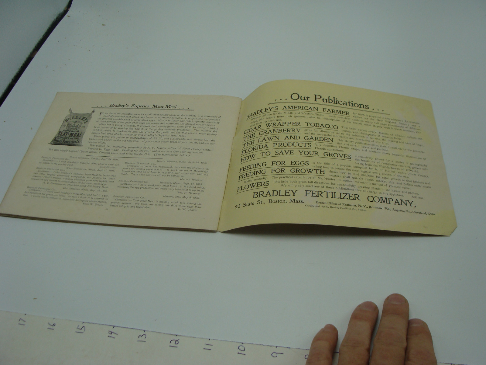 original 1896 BRADLEY&rsquo;S AMERICAN FARMER – 34pgs