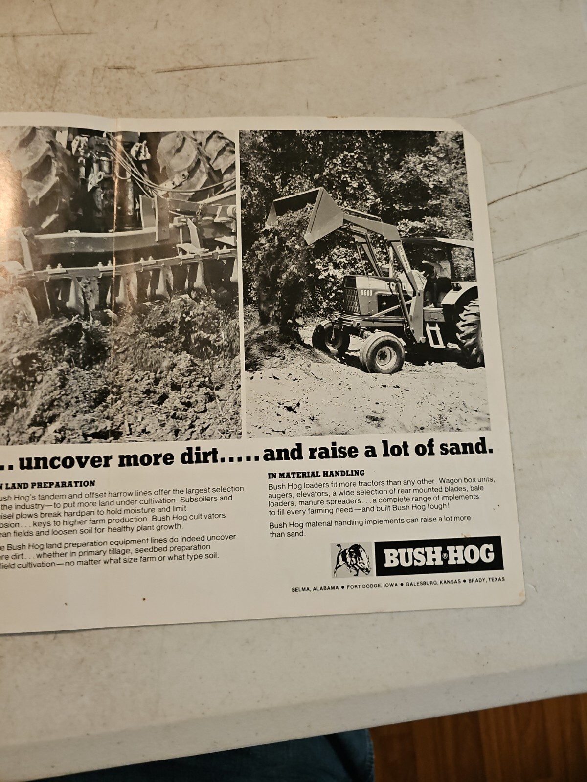 Vintage Bush Hog The Product Line Sales Brochure. Mowers