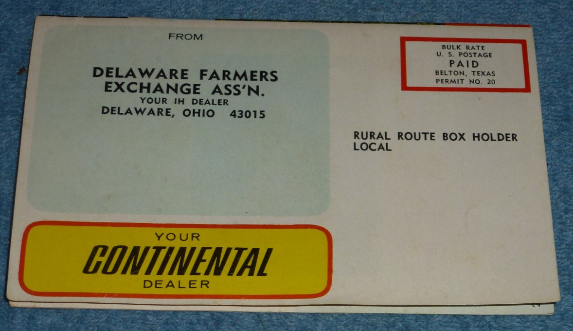 Vtg Continental Belton Company Texas Farm Machinery Pocket Reference Booklet